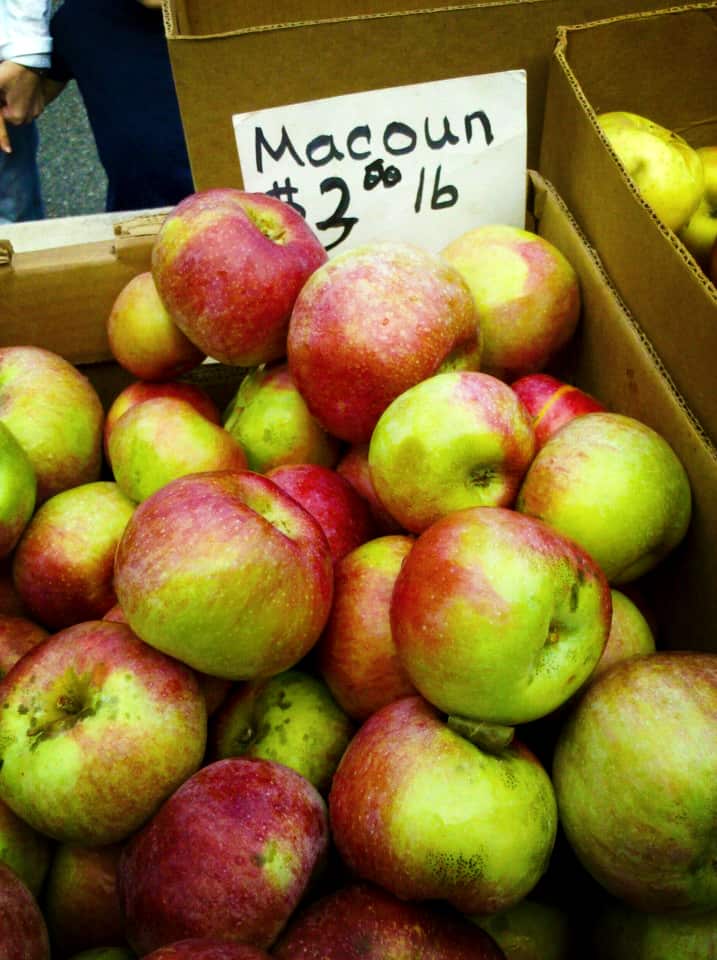 Macoun apples in the farmers market