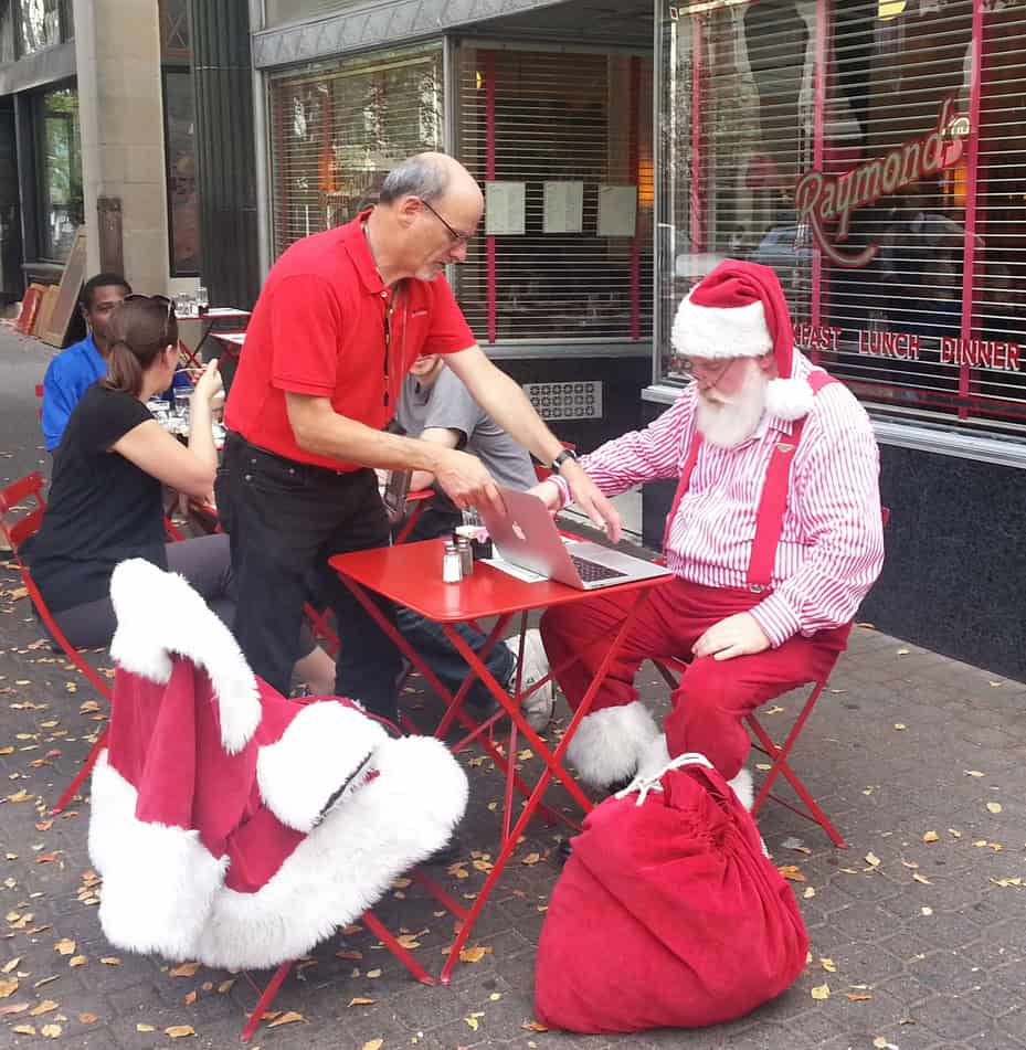Santa on the Street in Montclair