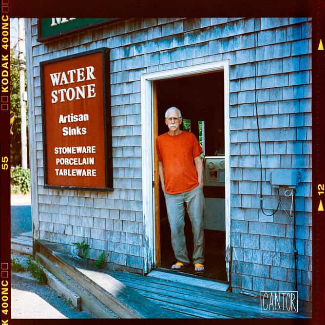 Dan Weaver in his pottery studio, Gouldsboro, Maine. Photographed by Phil Cantor