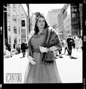 Easter Parade goer in fur on Fifth Avenue, NYC