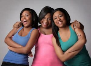 Fun Mother an d Daughters in the studo