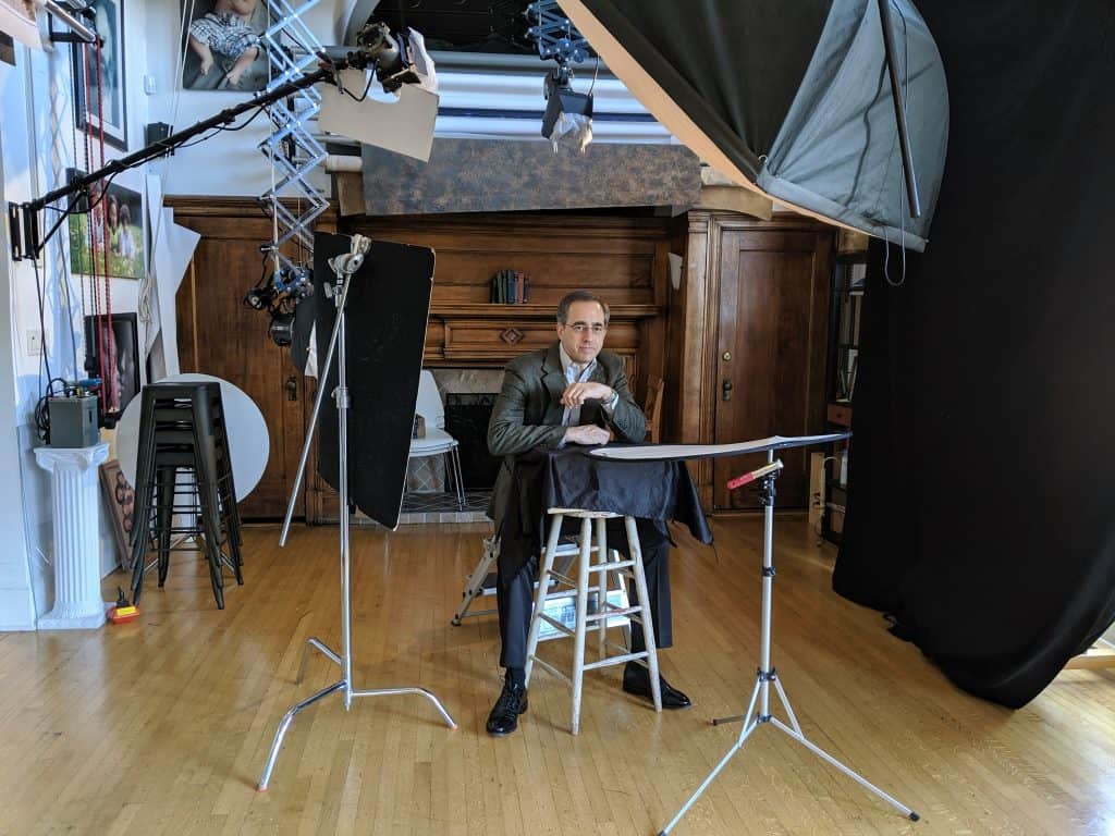 Headshot session in photo studio