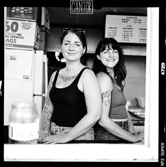 Workers in snack bar, Maine